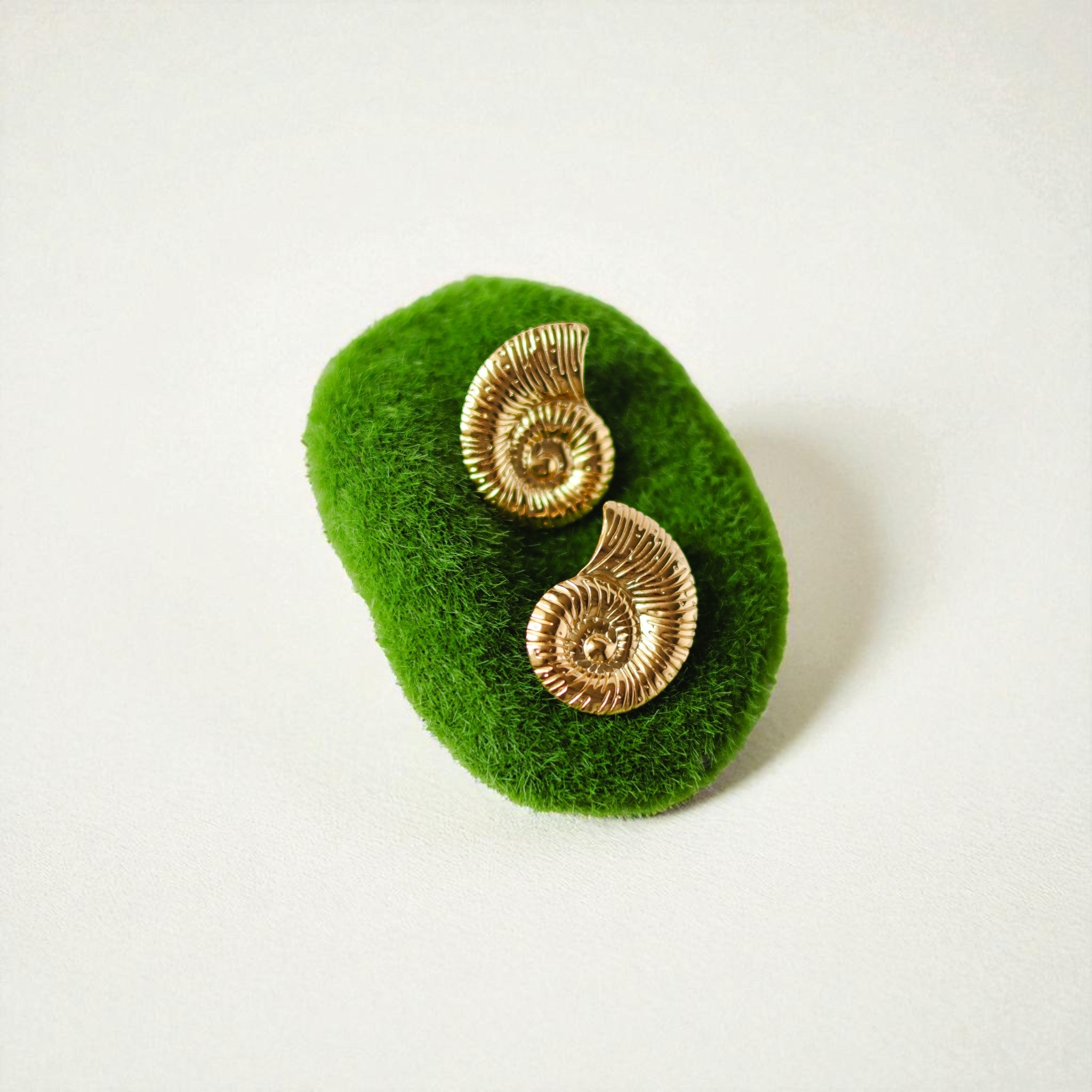 Golden Ammonite Earrings
