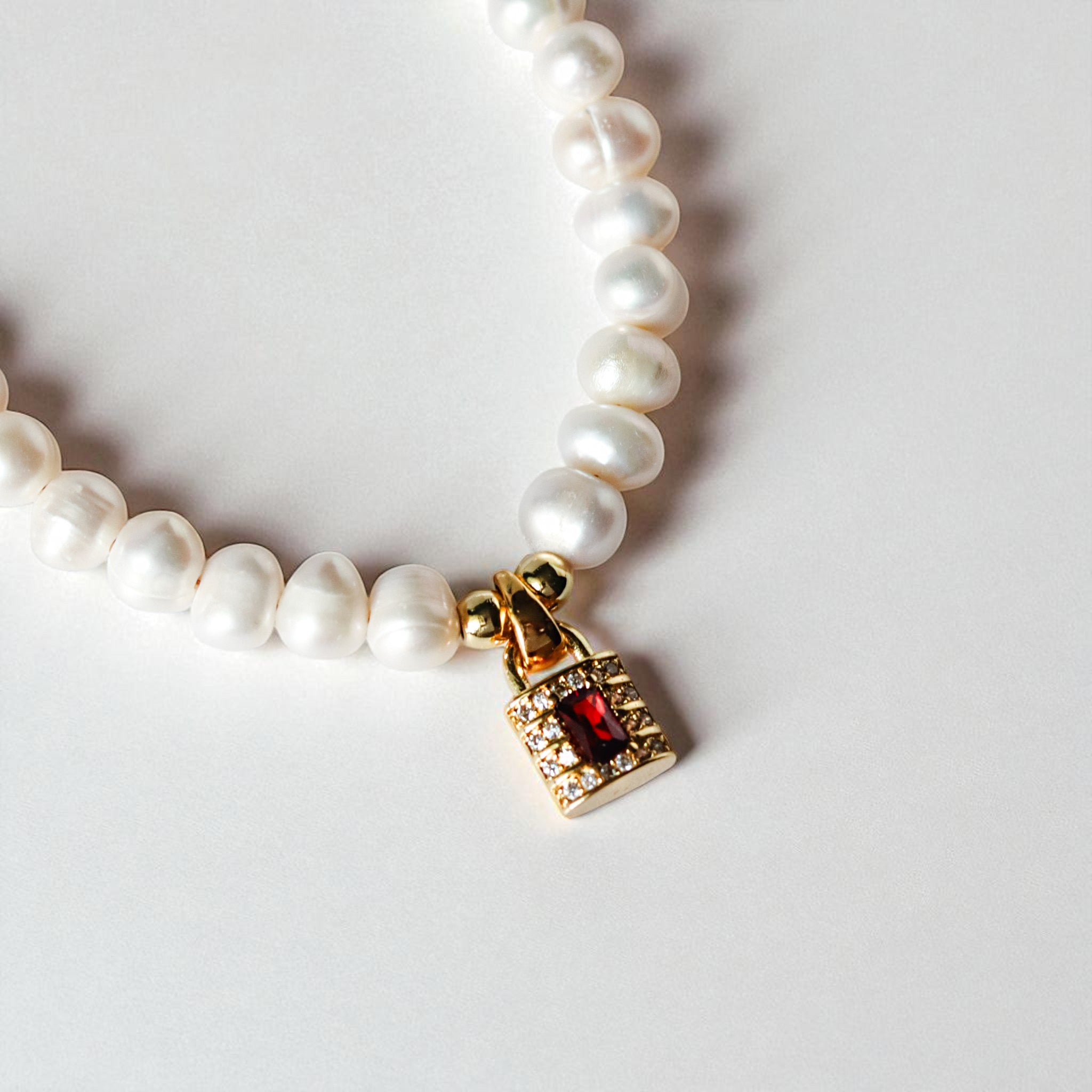 Locked in Pearl Necklace