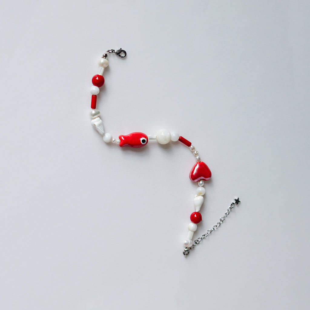 Coral Pearl Bracelet