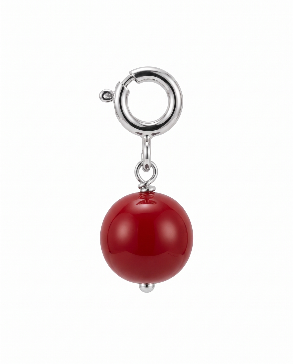 Red Coral Jade Charm